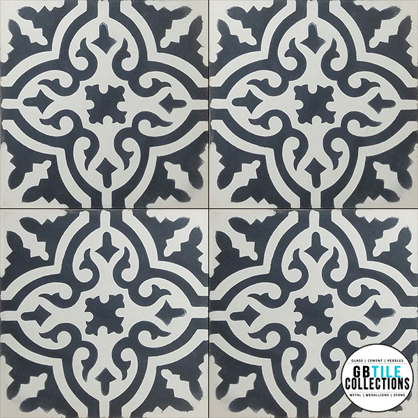 Encaustic Cement Tile Neiba Black & White