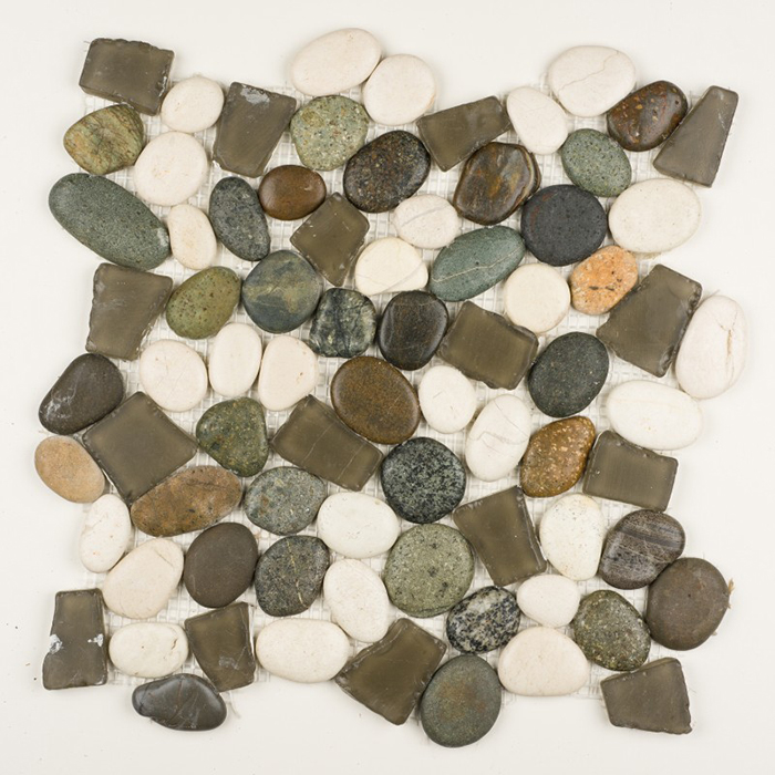 Sea Glass Pebbles Appaloosa 12 X 12 Mosaic Gbtile