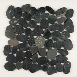 Shaved Pebbles - Black 12" x 12" Mosaics