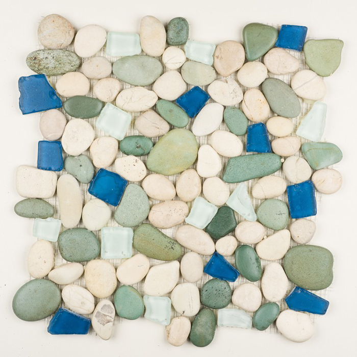 Sea Glass Pebbles Indah 12" x 12" Mosaic GBTile Collections