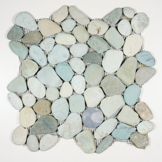 Natural River Pebbles Taipei Green 12 X Mosaic Gbtile Natural River Pebbles Taipei Green 12 X Mosaic
