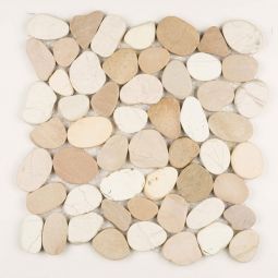 Shaved Pebbles - White & Tan 4" x 12" Interlocking Border