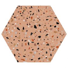 Zio Abstract - Camel 8" x 9" Porcelain Hexagon Tile