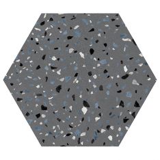 Zio Abstract - Graphite 8" x 9" Porcelain Hexagon Tile