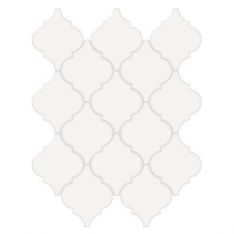 Tesoro Soho - Canvas White Arabesque Bevel Gloss Mosaic