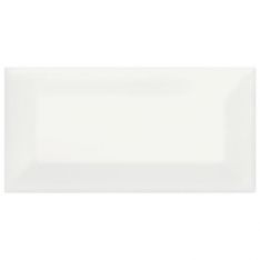 Tesoro Soho - Canvas White Beveled Glossy 3" x 6" Wall Tile