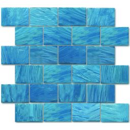 Tesoro Garden Wall - Ionian 2" x 3" Glass Mosaic