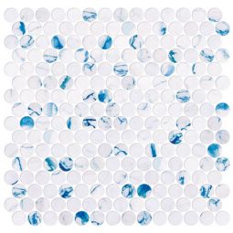 Zio Carolina Dots - Azul Chic Penny Round Recycled Glass