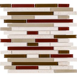Surfaces Earth Blend - Orchid Brick Glass & Stone Mosaics
