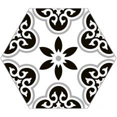 Zio Cucina Italia - Fieldo Daisa 8" x 9" Hexagon Porcelain Tile