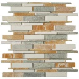 Zio Cascade - Honey Onyx, Ming Green & Thassos White Mosaic