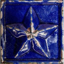 Puccini Old Glory - Blue 4" x 4" Handmade Ceramic Tile
