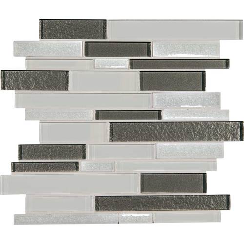 Daltile Crystal Shores - Diamond Delta Random Linear Glass Mosaic