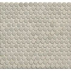 Bedrosians 360 - Dove Grey Gloss Penny Rounds Porcelain Mosaics