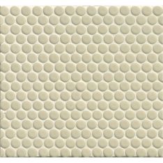 Bedrosians 360 - Off White Gloss Penny Rounds Porcelain Mosaics