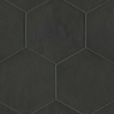 Bedrosians Allora - Solid Black Matte Hexagon Floor & Wall Tile