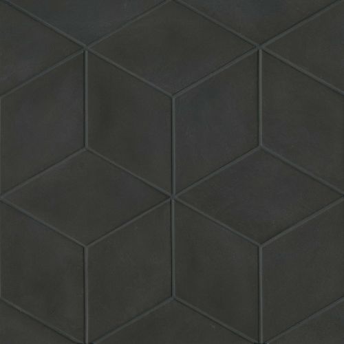 Solid Black Matte Rhombus Floor Wall Tile, Black Matt Hexagon Floor Tiles