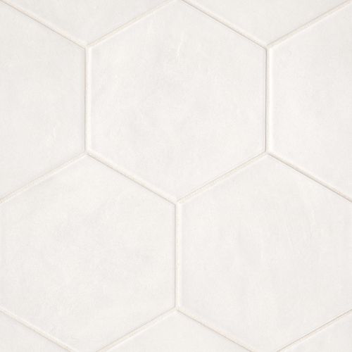 Bedrosians Allora Solid White Matte Hexagon Floor and Wall Tile