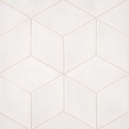 Bedrosians Allora - Solid White Matte Rhombus Floor & Wall Tile