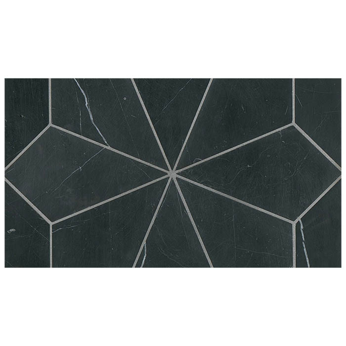 Bedrosians Blomma Nero 12 X 12 Honed Stone Mosaic