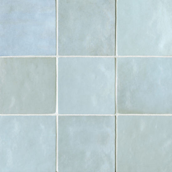 Baby Blue 5 X Gloss Ceramic Wall Tile, Light Blue Tile