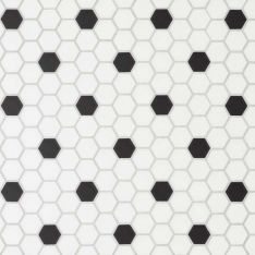 Bedrosians Le Cafe - Deco Design 3 Matte 1" x 1" Porcelain Mosaic