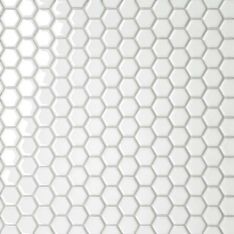 Bedrosians Le Cafe - White Glossy 1" x 1" Hexagon Porcelain Mosaic
