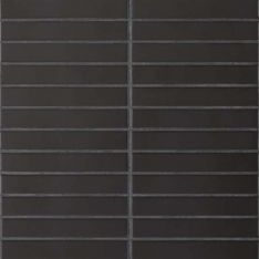 Bedrosians Le Café - Black Matte 1" x 6" Straight Stack Porcelain Mosaic