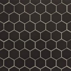 Bedrosians Le Cafe - Black Matte 2" x 2" Hexagon Porcelain Mosaic