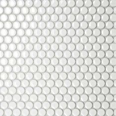 Bedrosians Le Café - White Glossy 3/4" x 3/4" Penny Round Porcelain Mosaic