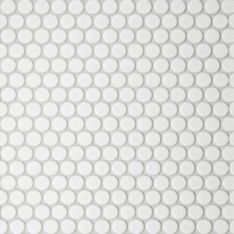 Bedrosians Le Café - White Matte 3/4" x 3/4" Penny Round Porcelain Mosaic