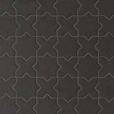 Bedrosians Le Café - Black Matte 2" x 2" Cross & Star Porcelain Mosaic