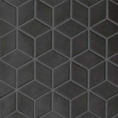 Bedrosians Le Café - Black Matte 2" x 3" Diamond Porcelain Mosaic