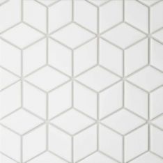 Bedrosians Le Café - White Matte 2" x 3" Diamond Porcelain Mosaic