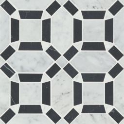 Bedrosians Matisse - White Carrara & Nero Marquina Mosaic 1 Marble Blend