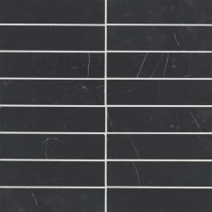 Bedrosians Monet - Nero Marquina 2" x 8" Honed Marble Decorative Tile