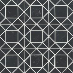 Bedrosians Monet - Nero Marquina Square Honed Marble Mosaic 2 Tile