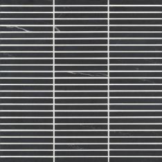 Bedrosians Monet - Nero Marquina Rectangle Honed Marble Mosaic 3 Tile