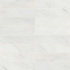 Bedrosians Monet - Oriental White 2" x 8" Honed Marble Decorative Tile