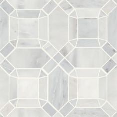 Bedrosians Monet - Oriental White Square Honed Marble Mosaic 1 Tile