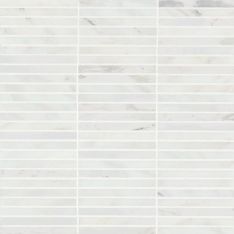 Bedrosians Monet - Oriental White Rectangle Honed Marble Mosaic 3 Tile
