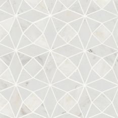 Bedrosians Monet - Oriental White Triangle Honed Marble Mosaic 5 Tile