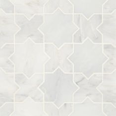 Bedrosians Monet - Oriental White Square Honed Marble Mosaic 6 Tile