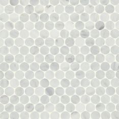 Bedrosians Monet - Oriental White Circle Honed Marble Mosaic 8 Tile