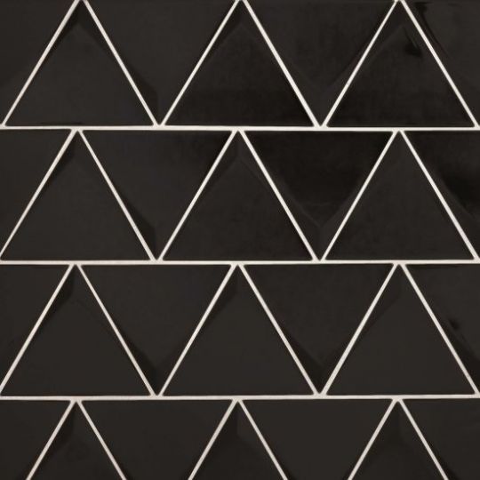 Black Matte 5 X Triangle Wall Tile, Black Matte Tile