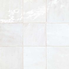 Bedrosians Zagora - Neige Blanc 4" x 4" Glossy Zellige Field Tile