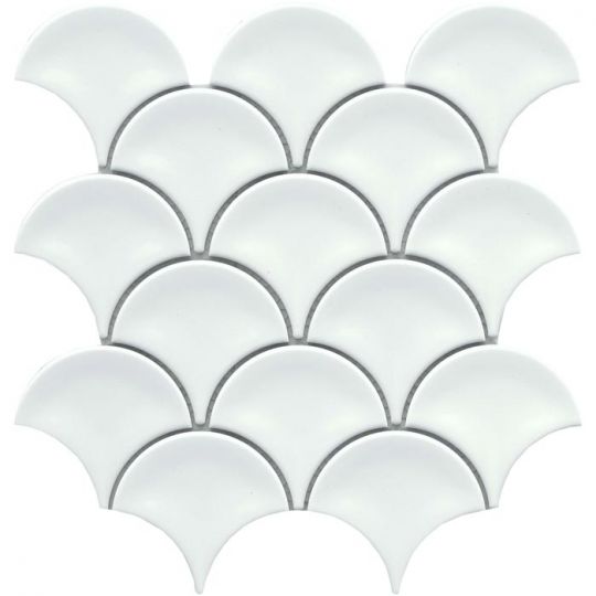 Emser Reward White 3" x 4" Fan Mosaic