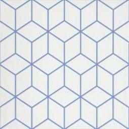 Emser Geometry - Cube Blue 10" x 10" Porcelain Tile