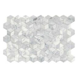 Emser Link - White Cube Marble Groutless Mosaic