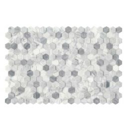 Emser Link - White Hex Marble Groutless Mosaic